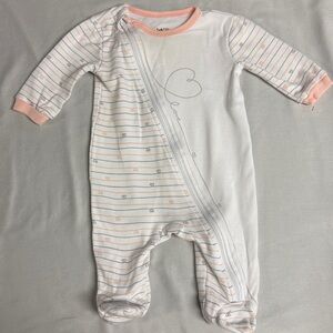 Ellen Degeneres Baby Onesie Sleeper with Peach Trim